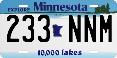 MN license plate 233NNM