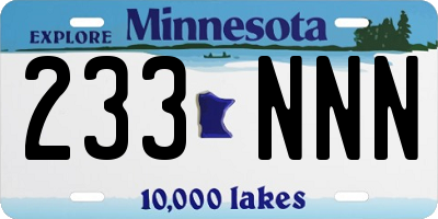MN license plate 233NNN