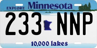 MN license plate 233NNP