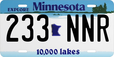 MN license plate 233NNR