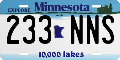 MN license plate 233NNS