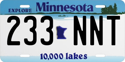 MN license plate 233NNT