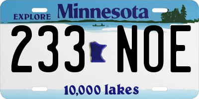 MN license plate 233NOE