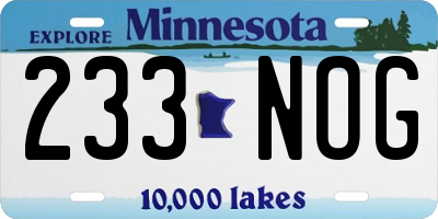 MN license plate 233NOG