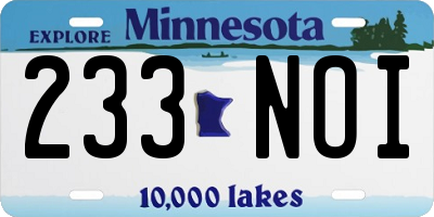 MN license plate 233NOI
