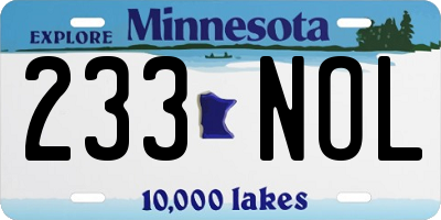 MN license plate 233NOL