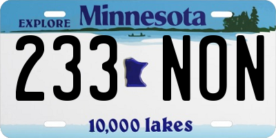 MN license plate 233NON