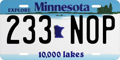 MN license plate 233NOP