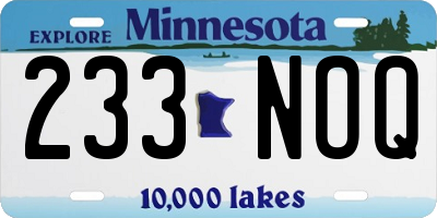 MN license plate 233NOQ