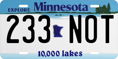MN license plate 233NOT