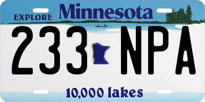 MN license plate 233NPA