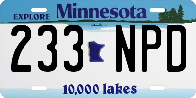 MN license plate 233NPD
