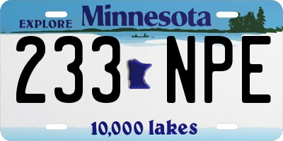 MN license plate 233NPE