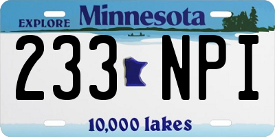 MN license plate 233NPI