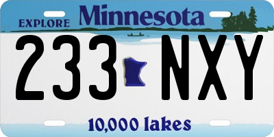 MN license plate 233NXY