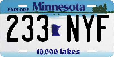 MN license plate 233NYF