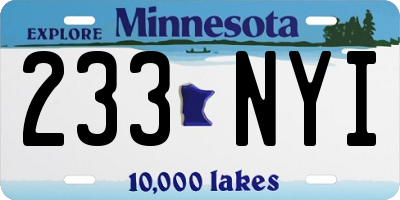 MN license plate 233NYI