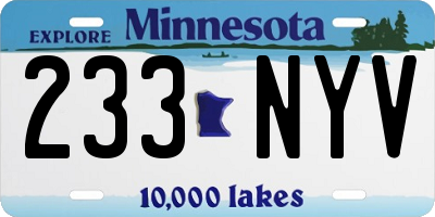 MN license plate 233NYV
