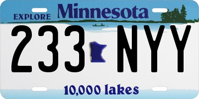 MN license plate 233NYY