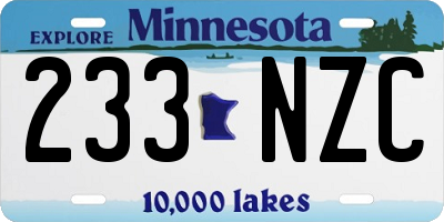 MN license plate 233NZC