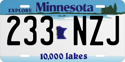 MN license plate 233NZJ