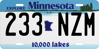 MN license plate 233NZM