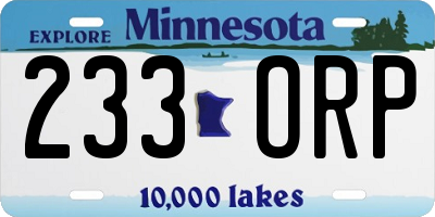 MN license plate 233ORP