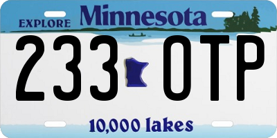 MN license plate 233OTP