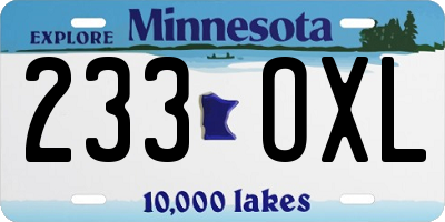 MN license plate 233OXL
