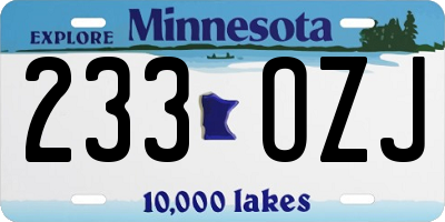 MN license plate 233OZJ