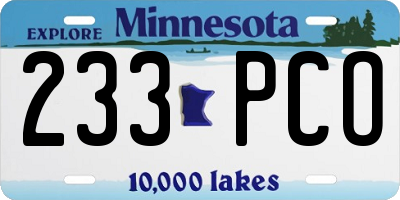 MN license plate 233PCO