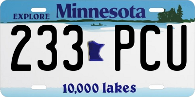 MN license plate 233PCU