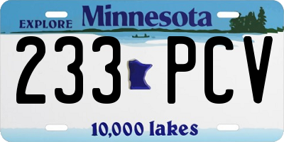 MN license plate 233PCV