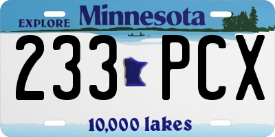 MN license plate 233PCX