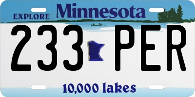 MN license plate 233PER