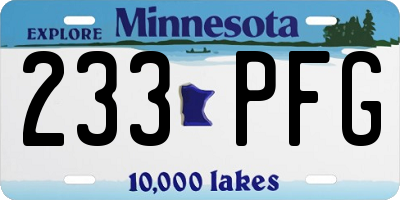 MN license plate 233PFG