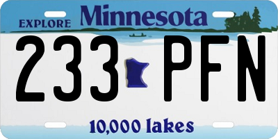 MN license plate 233PFN