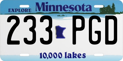 MN license plate 233PGD