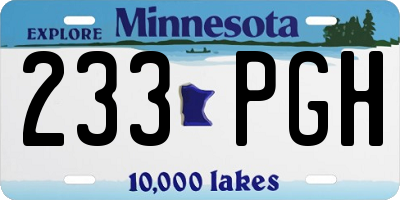 MN license plate 233PGH
