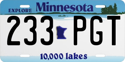 MN license plate 233PGT