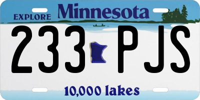 MN license plate 233PJS