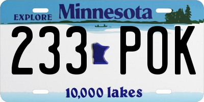 MN license plate 233POK