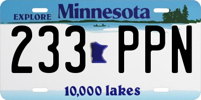 MN license plate 233PPN