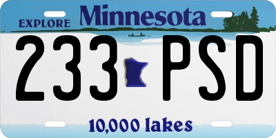 MN license plate 233PSD