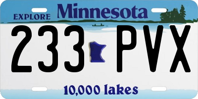 MN license plate 233PVX
