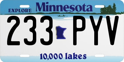 MN license plate 233PYV