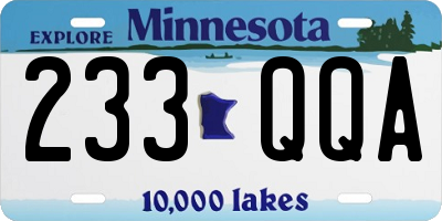 MN license plate 233QQA