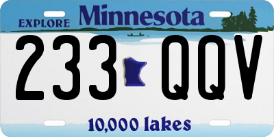 MN license plate 233QQV
