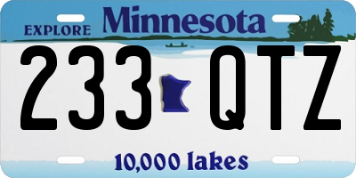 MN license plate 233QTZ
