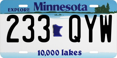 MN license plate 233QYW